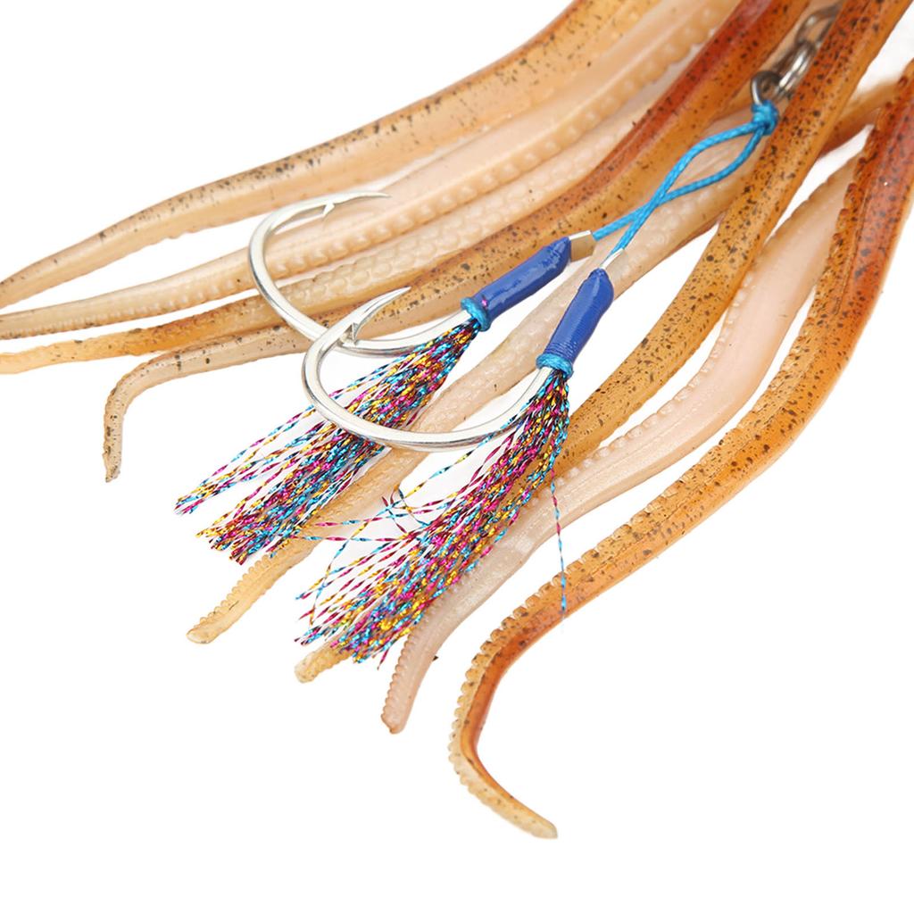 Simulation Tintenfischjigs Angeln Oktopusköder Lebensechter Oktopus-Jig für Salzwasser-Meeresangeln mit 10 Tintentabletten