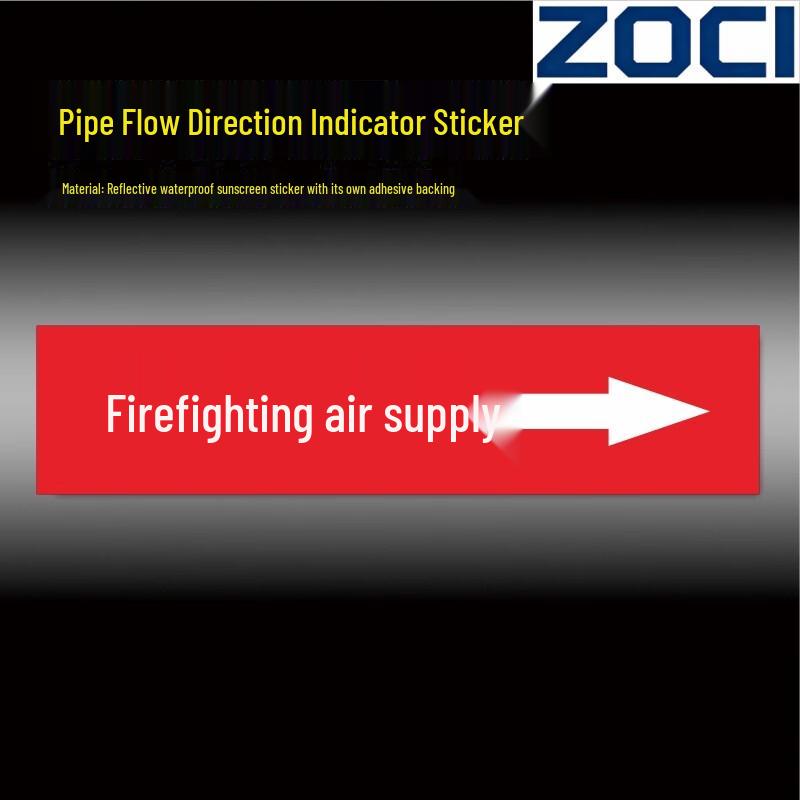 ZOCI Reflective Pipe Flow Arrow Labels
