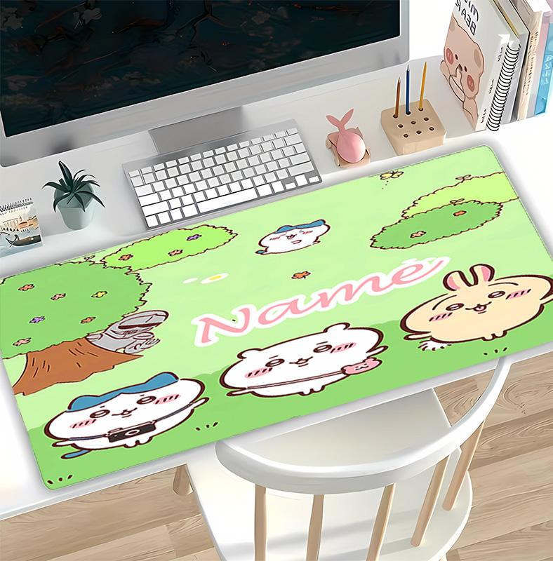 Customizable Name Chiikawa Pattern Gaming Mouse Pad-Non Slip Rubber Base,Perfect Gamers,Esports,Ideal Gift Gaming Enthusiasts