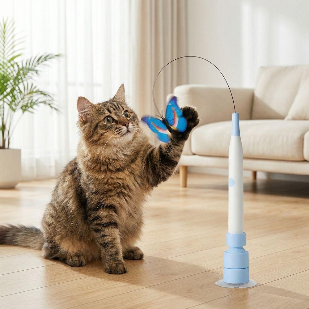 Long Rod Electric Cat Toy Steel Wire Self-entertaining Toy Funny Automatic Cat Teaser  Home Use