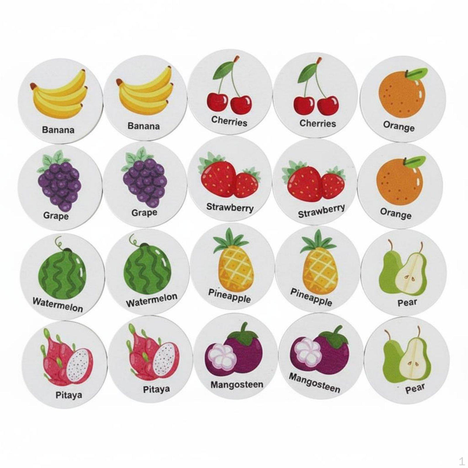 Wooden Memory Pairing Game Develops Cognitive Skills Matching Wood Preschool