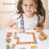 Kids Montessori Domino Matching Memory Chess Shape Number Double-Sided Blocks Toy Wooden Counting Mathematics Number Puzzle Set