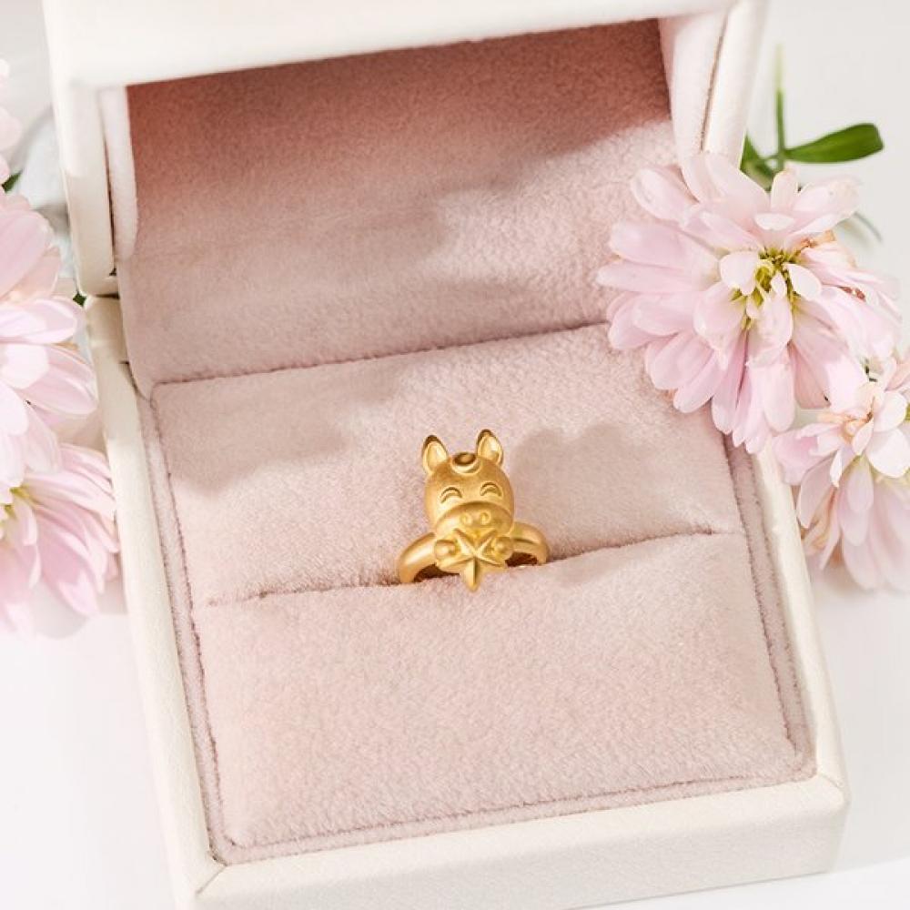 Porti Solid Gold 24k 1.875g Horse Zodiac Star Ring