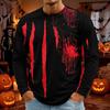 Men's Halloween Long Sleeve T-Shirt Neck Loose Fit Casual Versatile Top