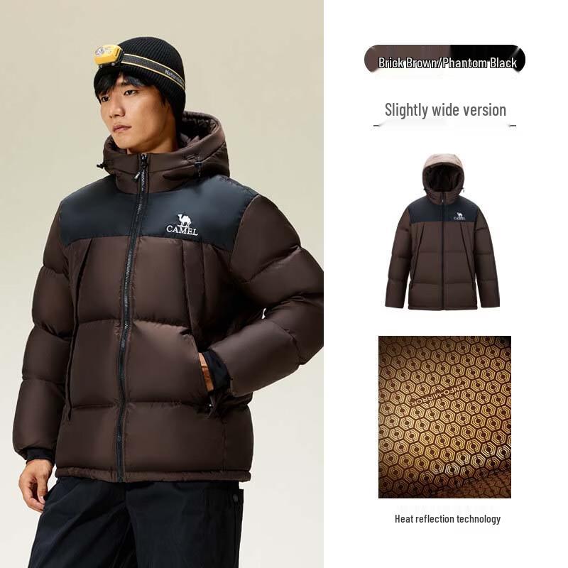 CAMEL Men s Hooded Thickened Winter Short Puffer Down Jacket M14CR07695A M