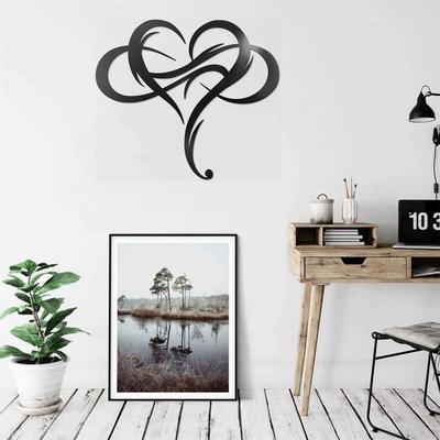 Unique Infinity Heart Wall Decor - Love Sign Plaque Art with Geometric Design - Stylish and Modern Wall Decor for Home, Bedroom