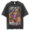Attack on Titan Levi Ackerman Printed Tshirt Mens and Womens Washed Tshirt High Quality Vintage Cotton Tshirt Harajuku Tops
