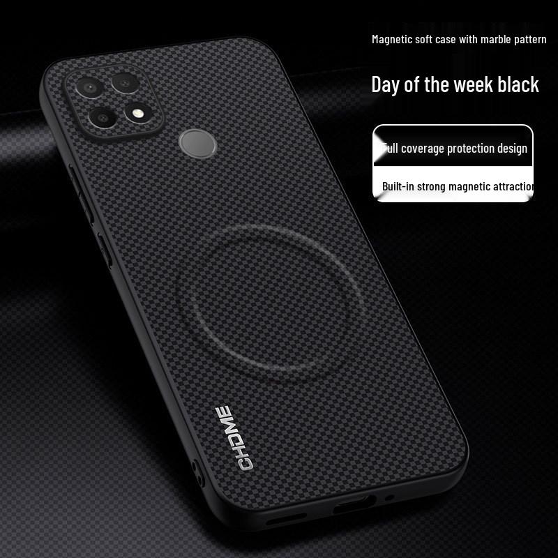 Realme C21Y Full Coverage Protective Case - Anti-drop, Magnetic Buckle, Fashionable Texture