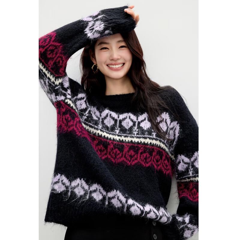 Qiusjuyi Women's Round Neck Knit Sweater