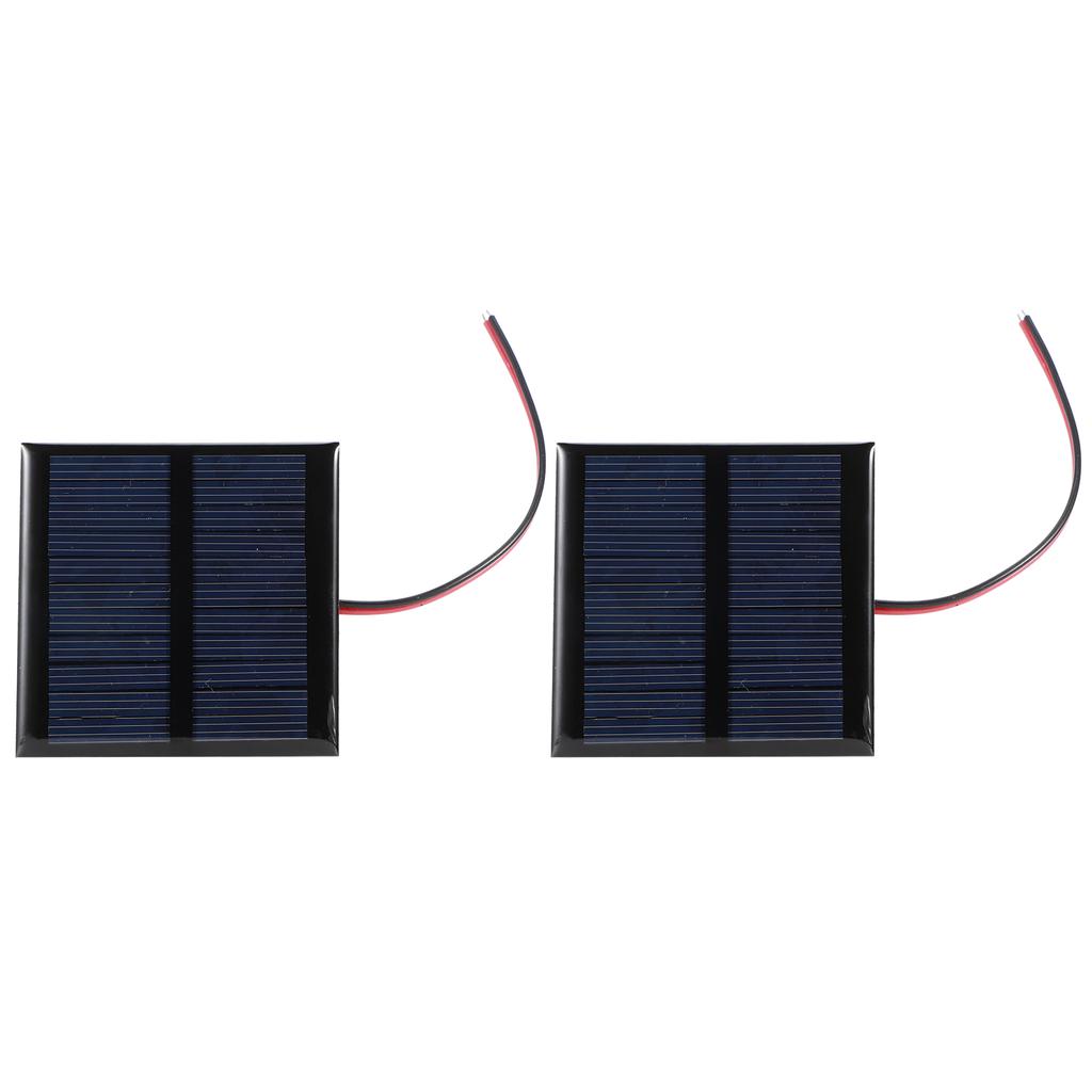 2Pcs 5.5V 0.6W Wired Solar Panel Multifunctional Portable Mini Solar Board Polysilicon