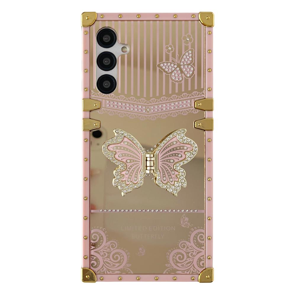 For Samsung Galaxy A36 5G/A56 5G Case Electroplated TPU+PC Phone Cover with Butterfly Kickstand