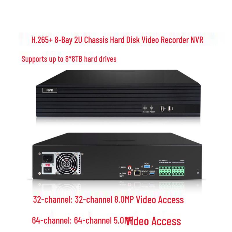 800 NVR HD Network Recorder, H4W Host, 32-Channel Xiongmai Monitoring, K Road 2659, ICSEE, with 16 Hard Drive.