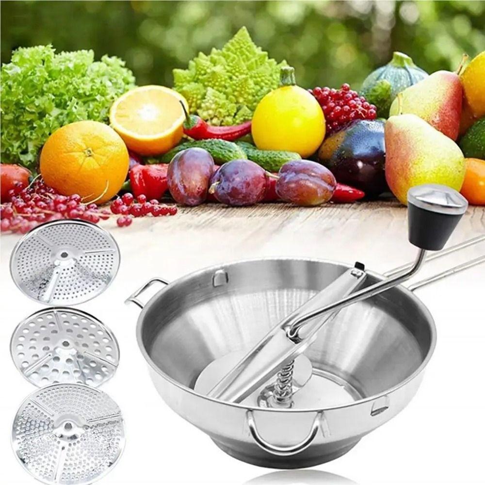3 Grinding Discs Puree Grind Stainless Steel Manual Grinder Best Jam Machine  Baby Food