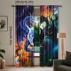 Set Of 2 Dragon Curtains Fantasy Galaxy Cloud Black White Yin Yang Bedroom Room Living Made Polyester Great Window Treatment