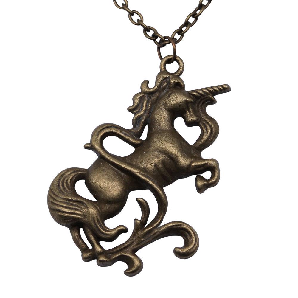 Horse Head Pendant Necklace Equestrian Cowboy Western Style Jewelry 45cm or 70cm long chain