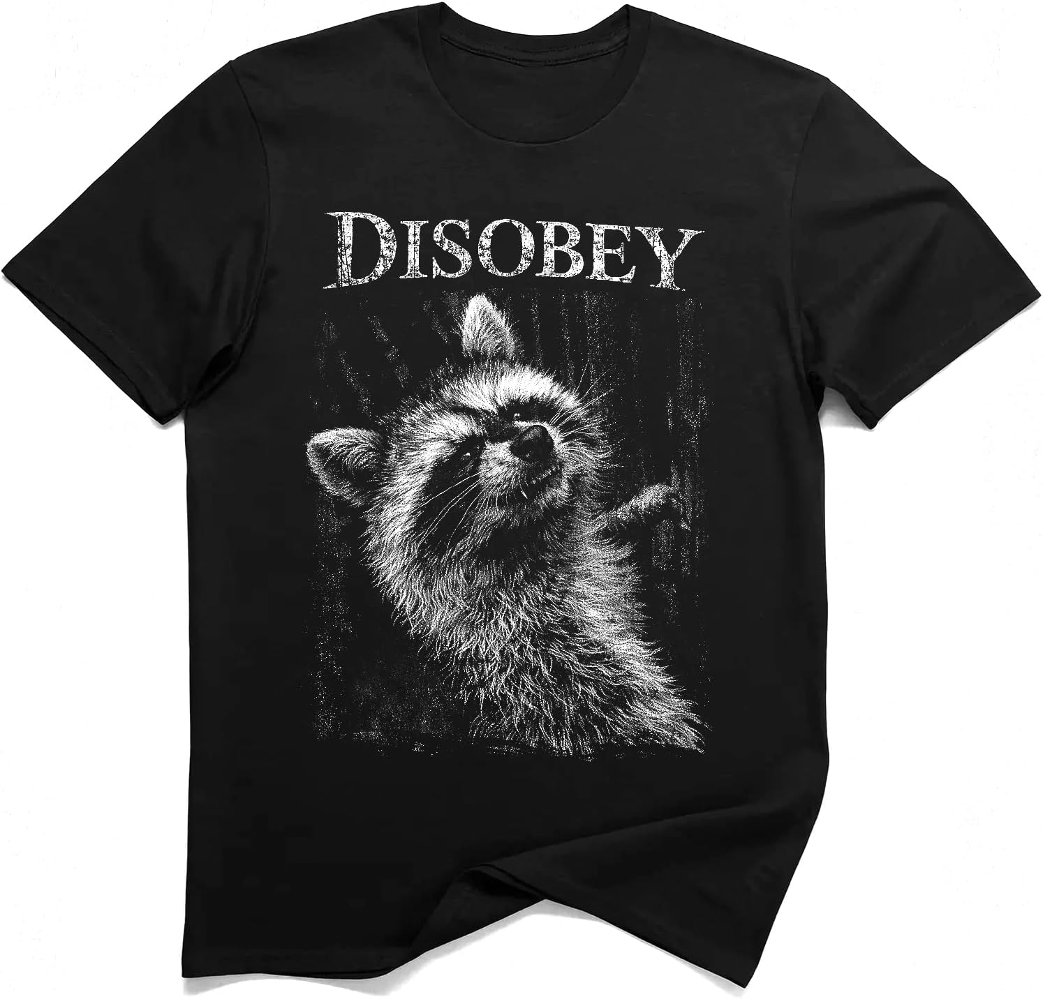 Disobey Raccoon Trash Panda Funny Rebel T-Shirt S разноцветный
