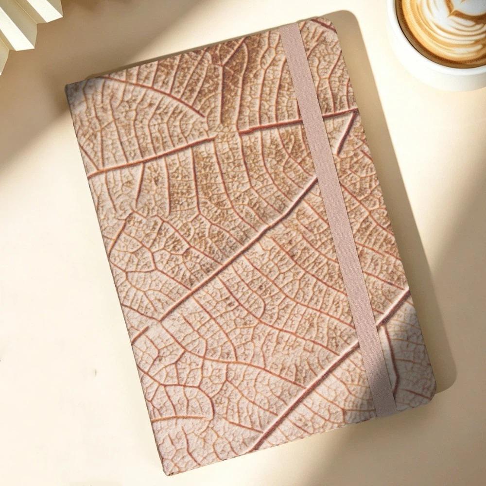 Soft Cover A5 Leaf Vein Notebook Elastic Band Pocket Diary Cloth Notebook  Business Use
