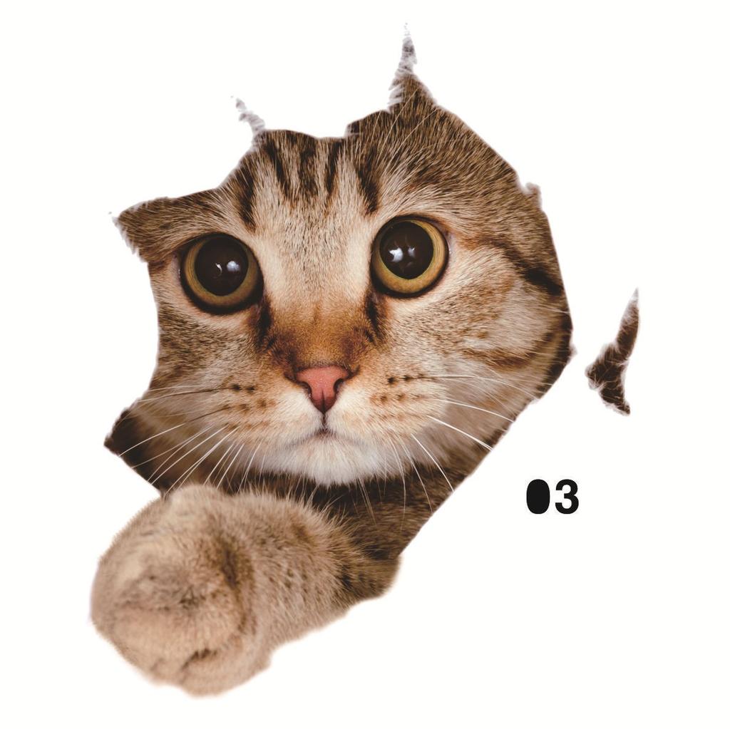 3D Cat Car Stickers Cute Cartoon Cat Stickers