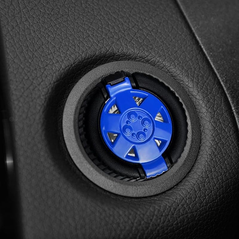 Car Engine Start Stop Button Cover - Cool Metal Motorcycle Ignition Key Switch Cover - Anti-Scratch Push to Start Button Decorative Protective Cap