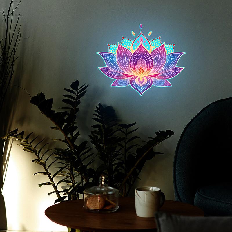 Glow-In-The-Dark Lotus Toilet Sticker Pvc Self-Adhesive Removable Wall Decal Luminous Car, Bedroom, Living Room Sticker