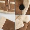 WTEMPO Autumn Winter Women Warm Faux Fur Fleece Coat Lamb Wool Thick Locomotive Lapel Jacket Female Chic Outwear Top Clothing