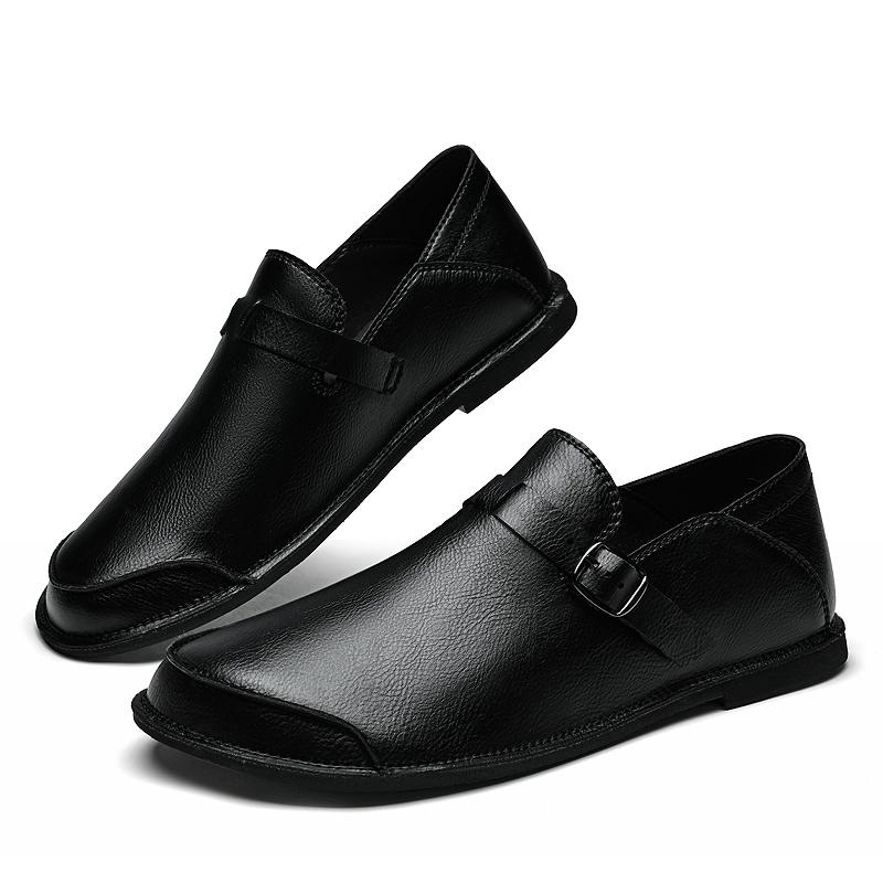 Fashion New Breathable Mens Wedding Shoes Genuine Leather Mens All-match Loafers High Quality Mens Slip On Shoes Lightweight Men's Flats