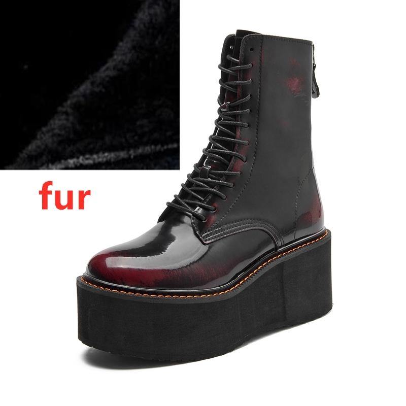 Fashion AIYUQI Women Ankle Boots Genuine Leather 2025 New Platform High Heel Short Boots Female Non-slip Large Size Women Winte Boots