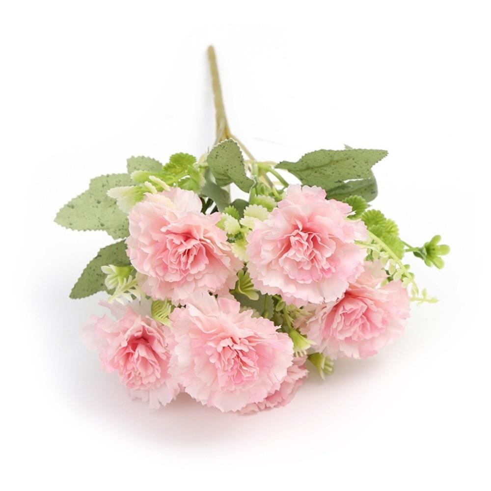 Silk Cloth Artificial Carnation Bouquet 6 Heads Photography Props Simulated Carnation Mother's Day Gifts Wedding Fake Flower