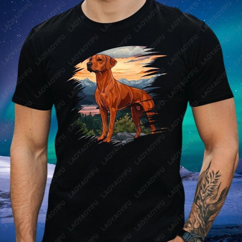 Rhodesian Ridgeback Bergen Motif Cotton TShirt Men Women Vintage Classic Fashion Streetwear Tees Comfortable Unisex Summer Tops