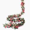 8.2ft Red Rose Artificial Silk Flower Garland Wedding Decor Fake Flowers for Home Room Decoration Autumn Fake Vine Plant Rattan