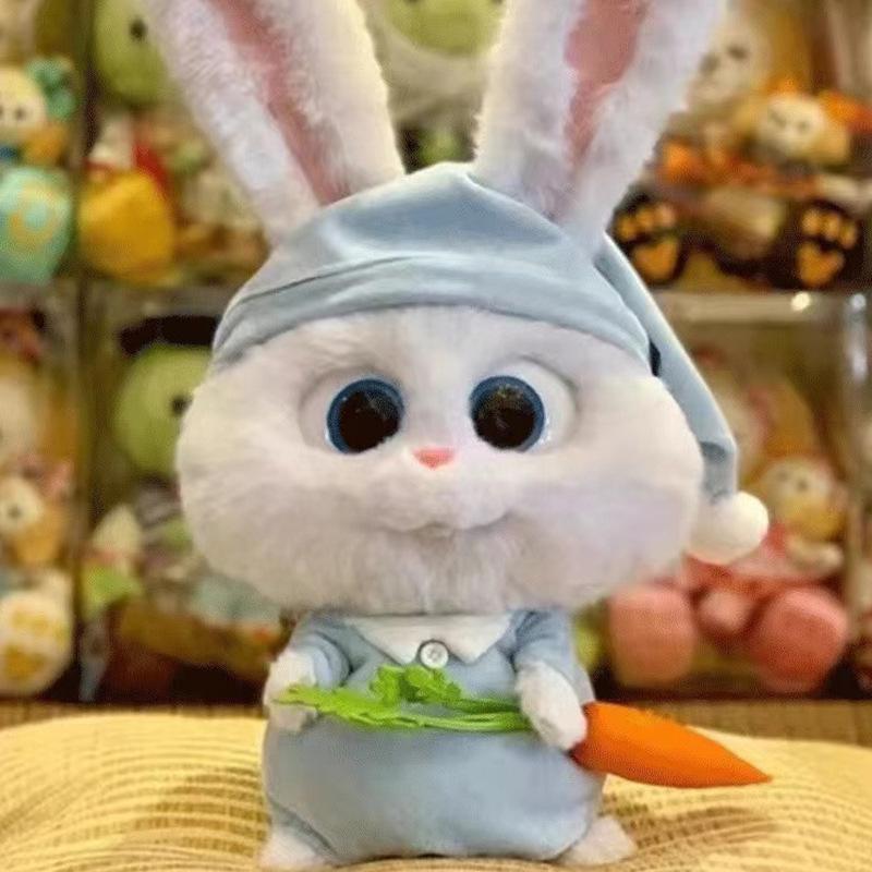 

Плюшевая кукла Кролик Босс - Тайная жизнь домашних животных Белый кролик с большими глазами и морковкой - Подарок 30cm [0.2kg]