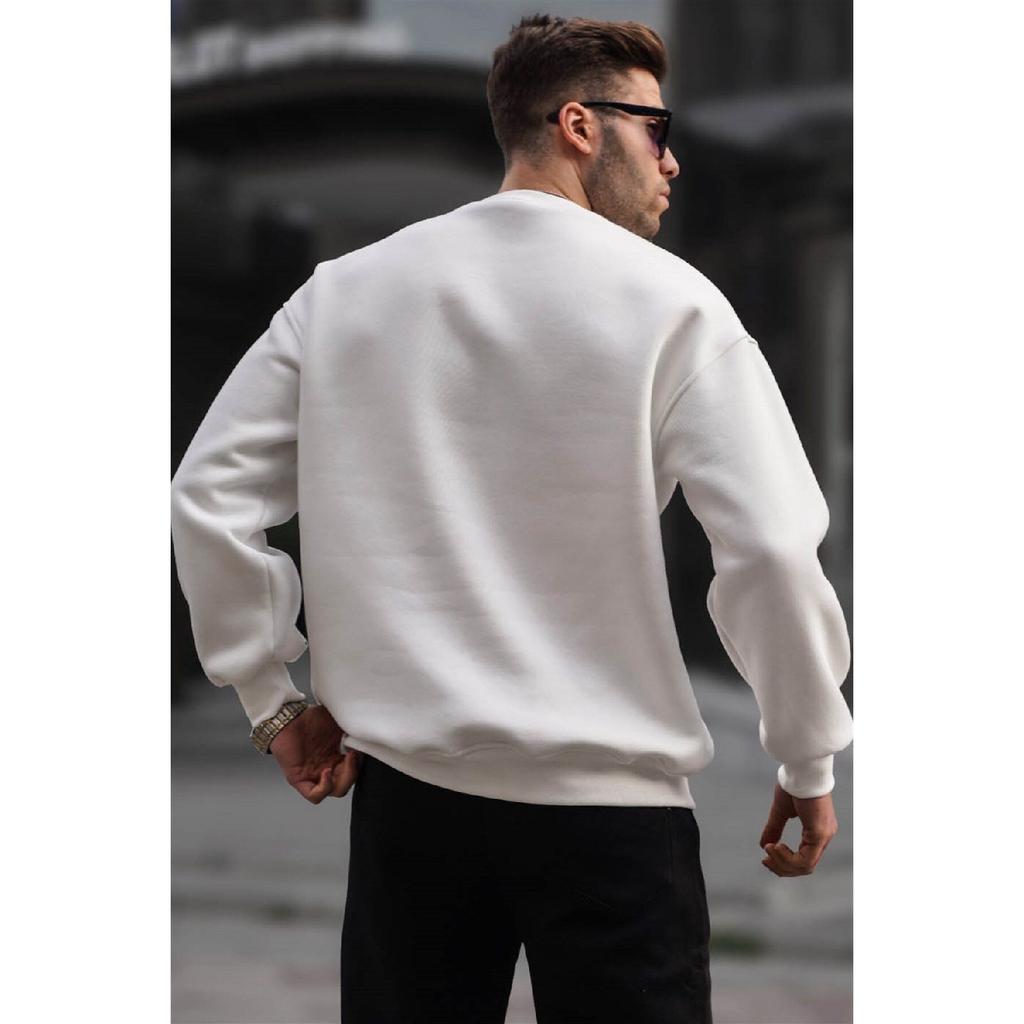 Smoked Rundhals Oversize Basic Herren Sweatshirt 6048