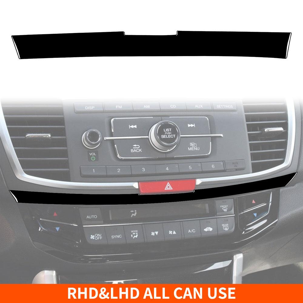 For Honda Accord 2014-2017 Piano Black Stickers Central Radio AC CD Selector Door Panel Car Accessories Interior Decorative