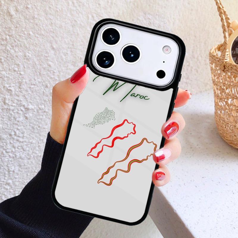 Morocco Map Flag Bumper Phone Case For iPhone 17 Air 16 15 14 13 12 11 Pro Max Plus