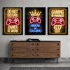 Gamepad Neon Canvas Painting Glowing Text Picture Decoration Poster Gift Living Room Wall Art Prints Modern Home Decor Aesthetic No Frame