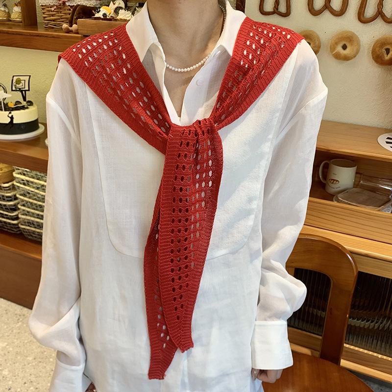 

Knitted Small Shawl With Women S Fashion Decoration, High-End Air-Conditioned Room, Shoulder With Skirt In Summer, Sunscreen, Hollow Shawl