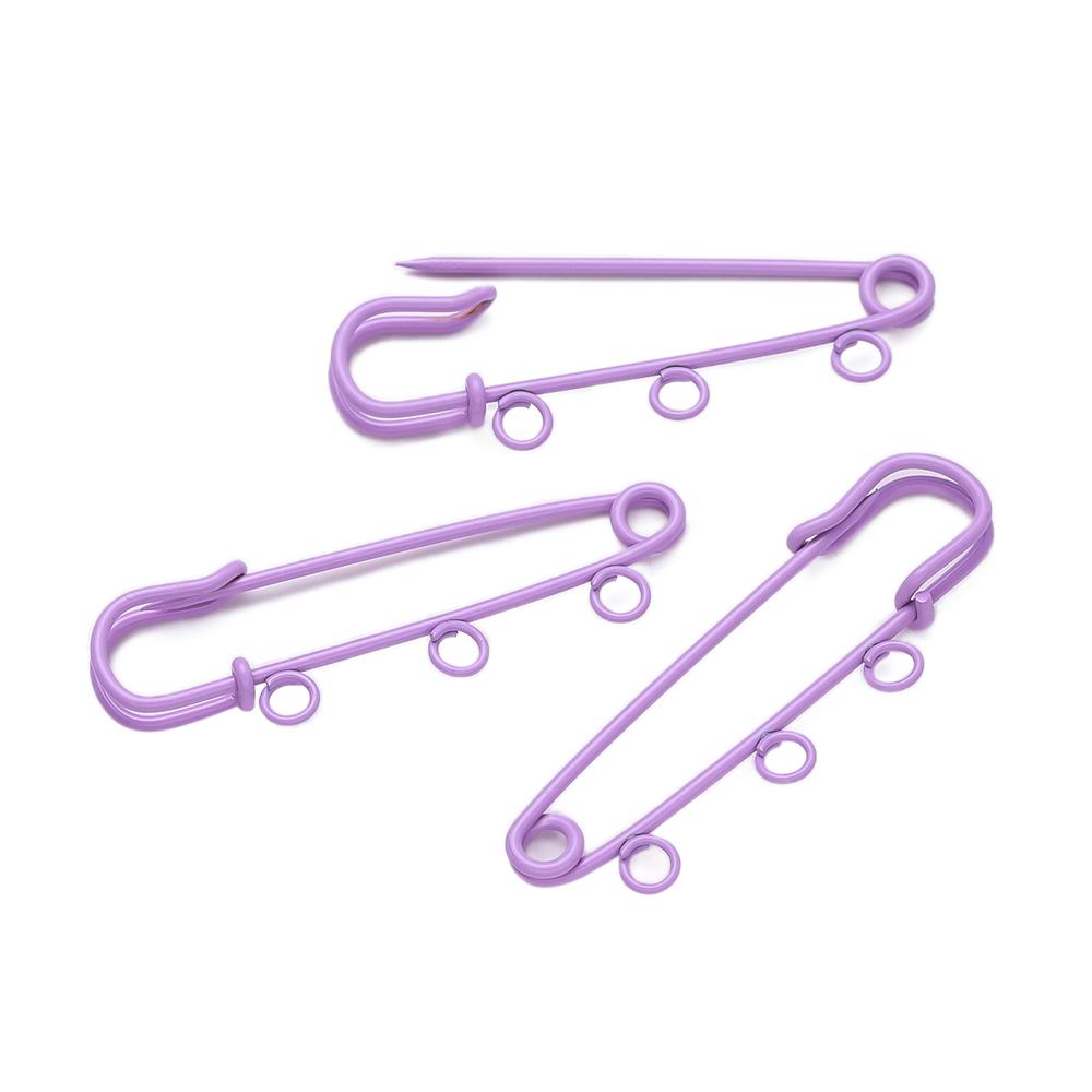 10pcs/lot Colorful Safety Pins Brooch Blank Base Brooch Pins 3/5 Rings Jewelry Pin for DIY Jewelry Making Supplies Accessorie
