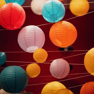 4-6-8-10-12-14-16 Zoll Runde Chinesische Papierlaternen Geburtstag Hochzeit Dekoration Geschenk Basteln DIY Weiß Hängende Laternenkugel Zubehör
