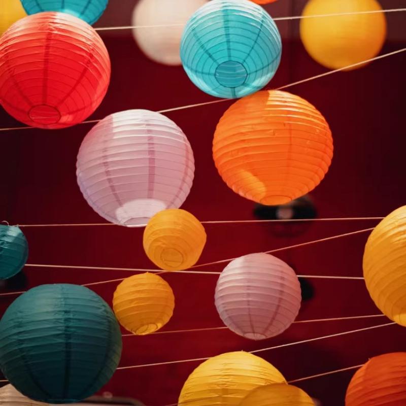 4-6-8-10-12-14-16inch Round Chinese Paper Lanterns Birthday Wedding Decor Gift Craft DIY White Hanging Lantern Ball Supplies