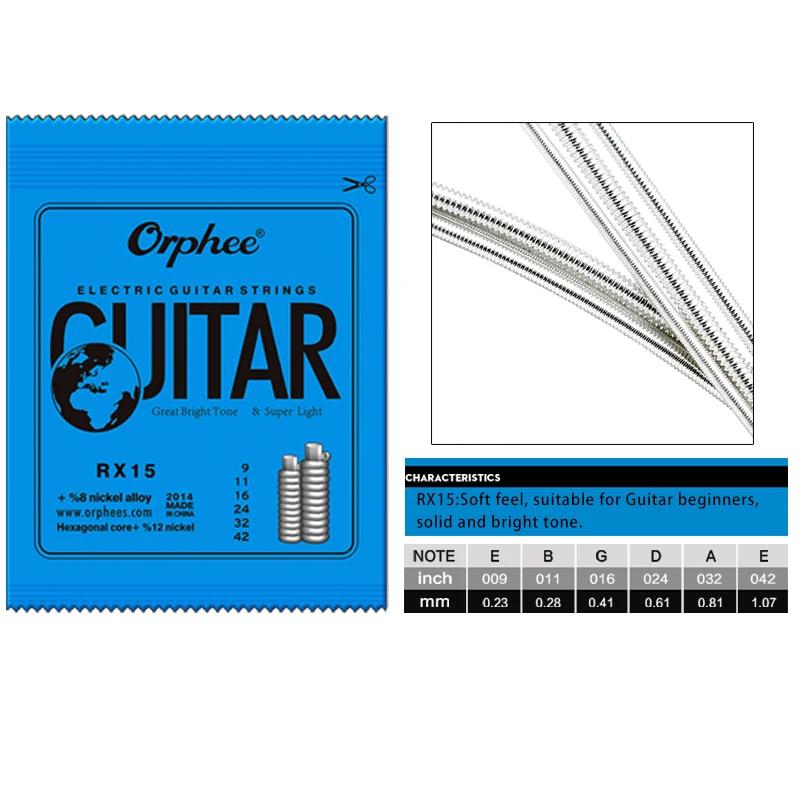 

Orphee RX Guitar Strings Medium Carbon Steel Hexagonal Core Austenitic Alloy Wound Guitarra Electric Guitar Accessories
