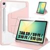 Coque + Verre Trempé pour Samsung Galaxy Tab S9 / S9 FE / S10 FE / S10 Lite, Etui Rotatif - Rose