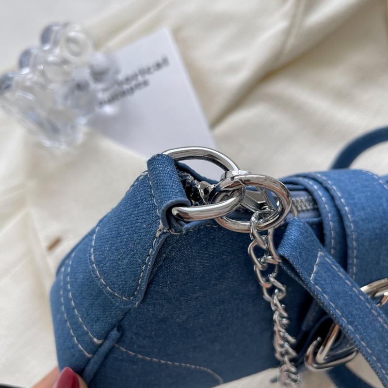 2023 Retro Fashion Women's Denim Chain Crossbody Shoulder Bag – Textured Versatile Underarm Style
