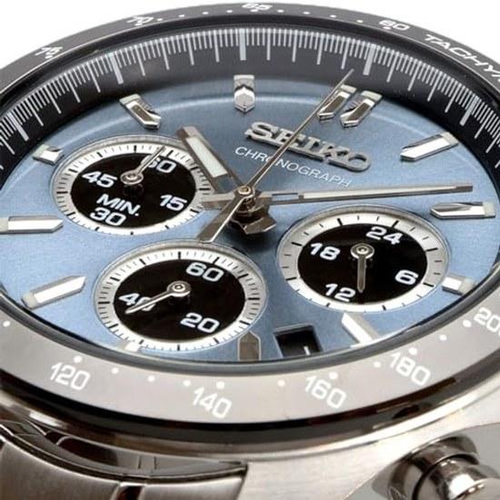 SEIKO 1 5 Second Chronograph Quartz Wristwatch Mens SBTR027 Blue Gray Metallic