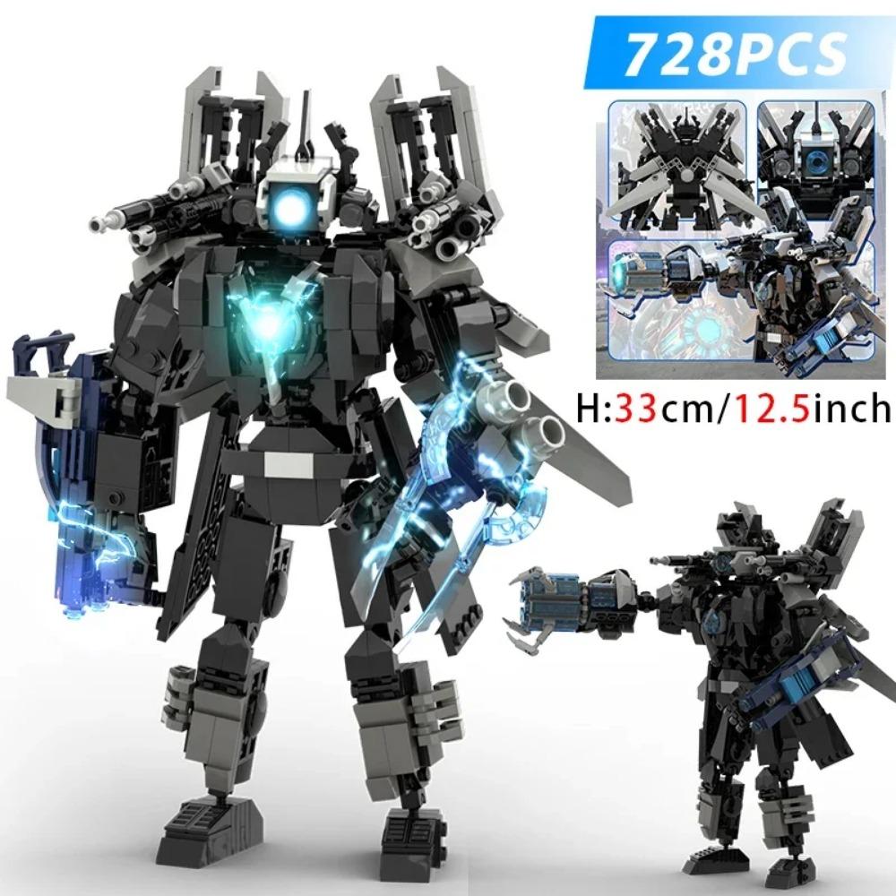 Moc Skibidi Toilet Builing Blocks Toy Titan Clock Man 2.0 Drill Man Titan TVMan Camerman Speakerman for Kids Boys Birthday Gifts