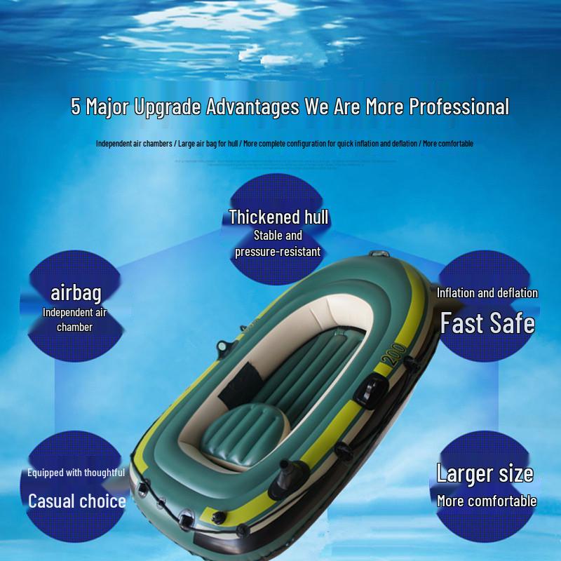 2-Person Thickened PVC Inflatable Kayak Dinghy Boat