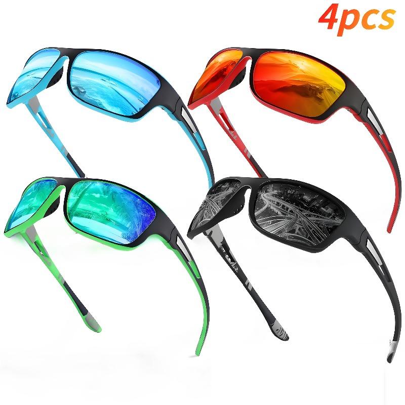 4pcs Sports Glasses Anti UV&anti Glare Suitable for Cycling Driving Fishing Golf Outdoor Activities Unisex