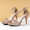 Comemore New High Heeled Sandals Women Summer Heels Sandal Glitter Black Pumps Classic Party Wedding Shoes on Platform Sandalias
