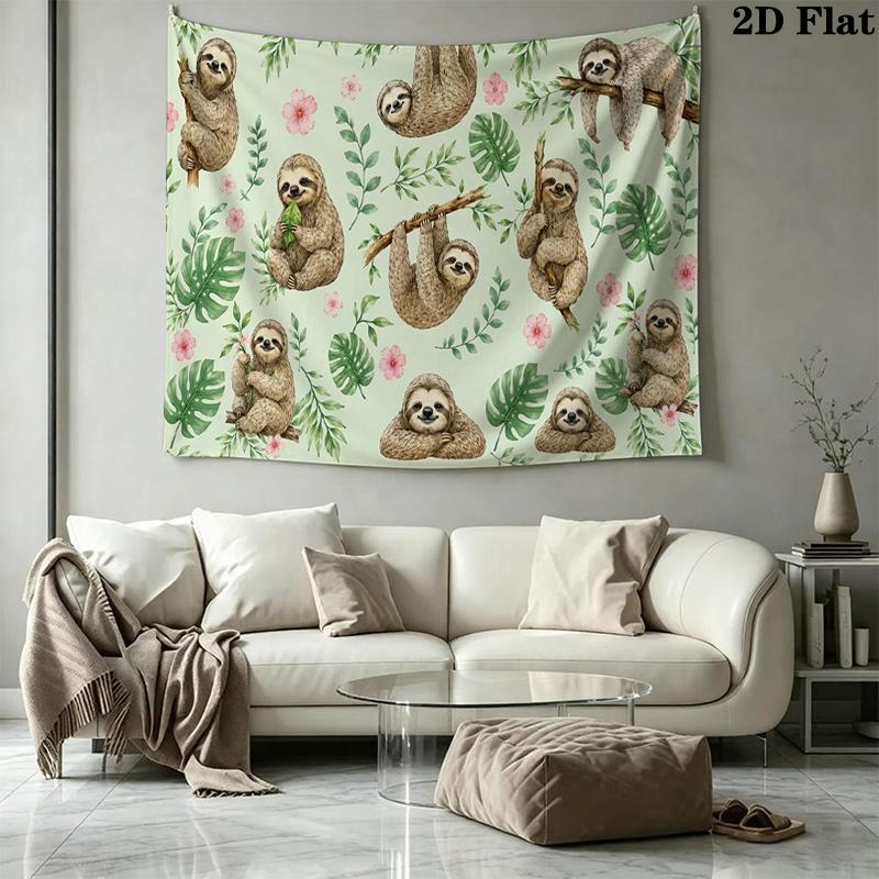 Sloths Wall Tapestry Aesthetic Wall Hanging Printed Fabric Blanket Decorative Tapestries for Bedroom Living Room Home Decor