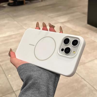 Flüssigsilikon Magnetische Saugung Geeignet für IPhone16PROMAX Handyhülle Apple 15 Starker Magnetischer Dünner Ring 14 Weiche Schutzhülle