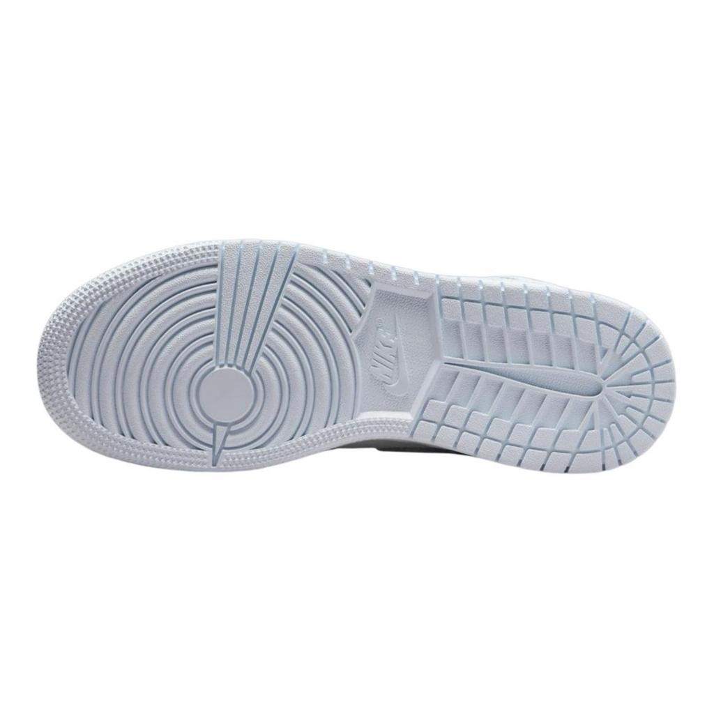 Jordan Air Jordan 1 Slip Resistant Abrasion Resistant Mid Top Children's Basketball Shoes White Blue Unisex FD8780-400
